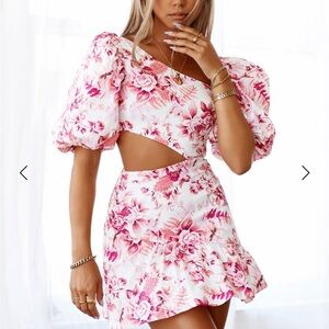 Hello Molly Pink and White Floral Dress
